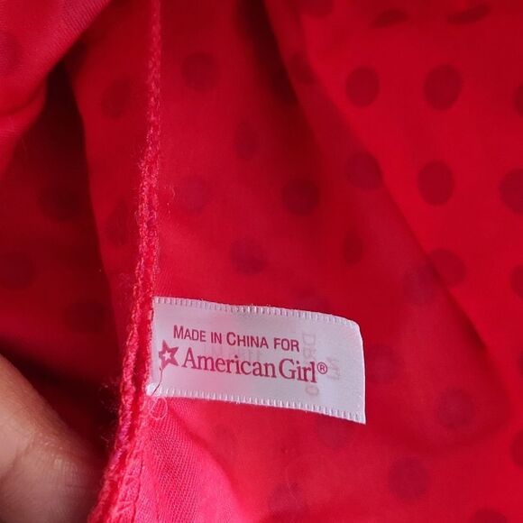American Girl Doll Maryellen Red Polka Dot Bow Retired Christmas Dress - Picture 3 of 3